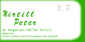 mirtill peter business card